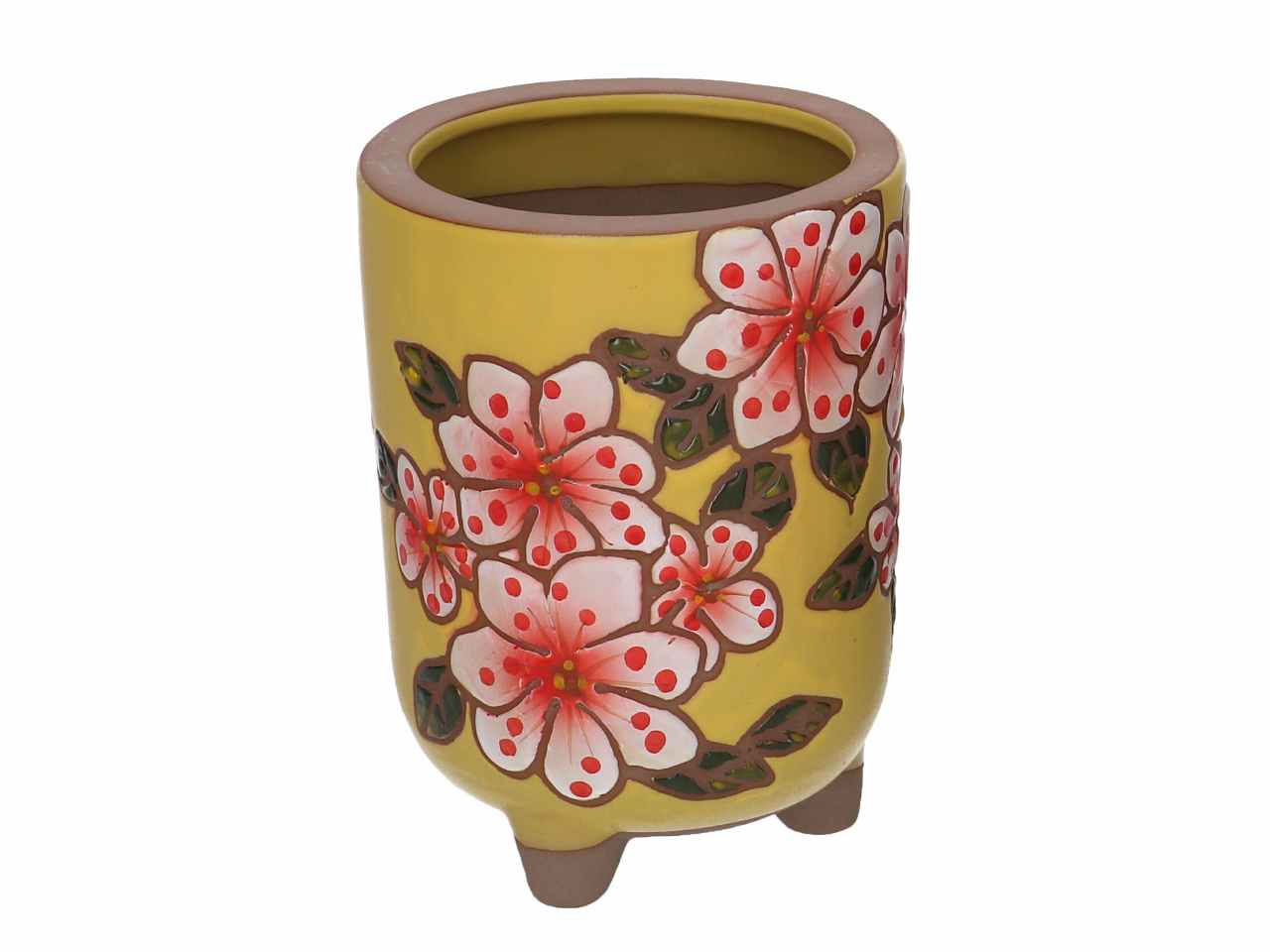P.vaso cer.giallo/azz.h14cm 5865980000