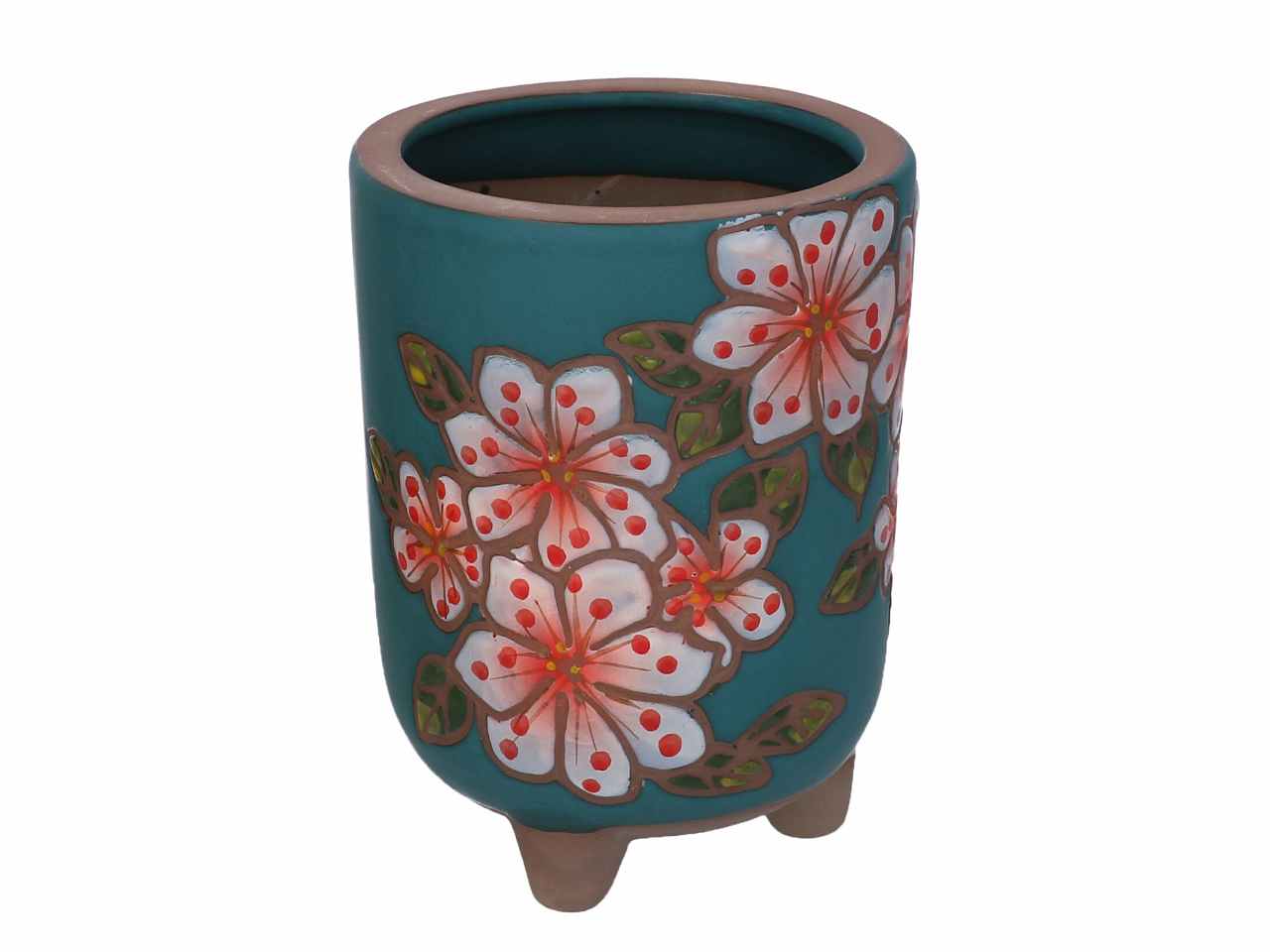 P.vaso cer.giallo/azz.h14cm 5865980000