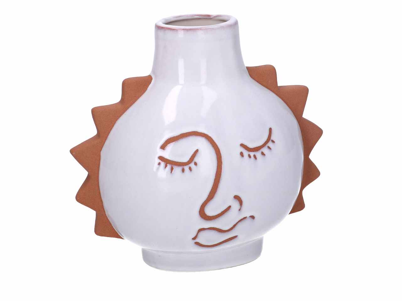 vaso ceramica viso bianco/mar.h21,5 5866060000