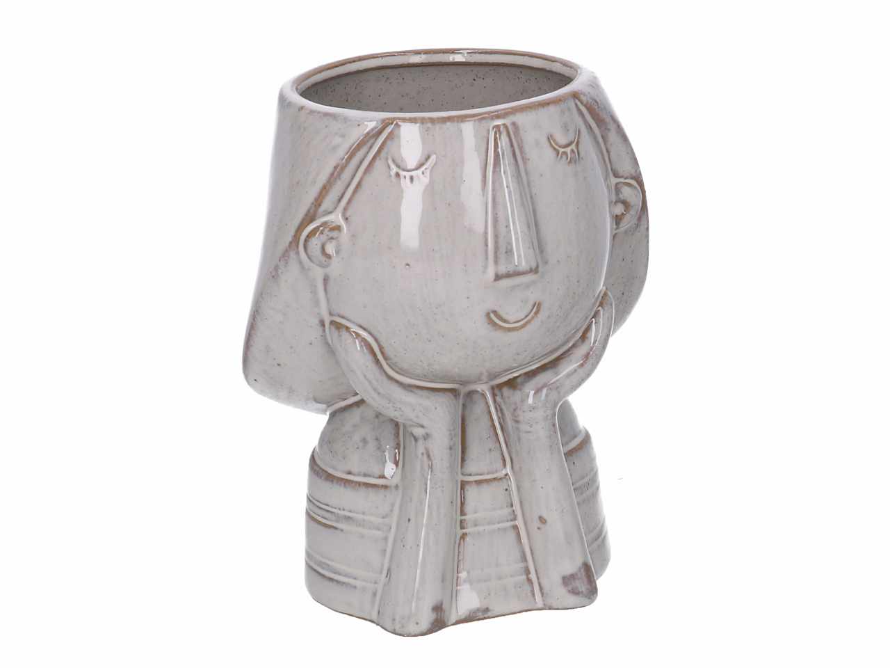 Vaso cer.viso grigio h13cm 5866080000