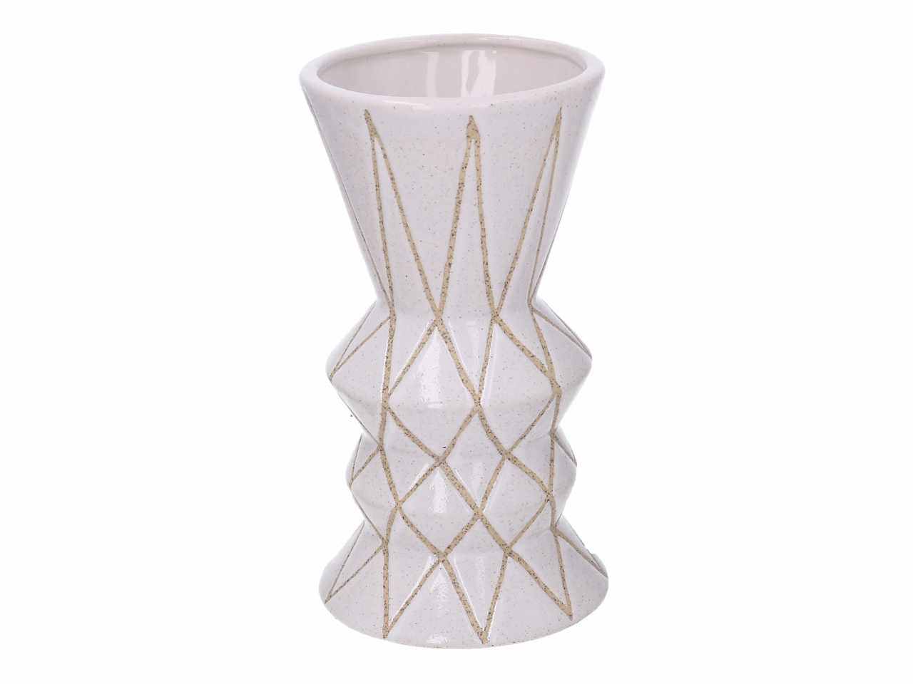 vaso ceramica bianco linee sabbia h23,8 5866160000