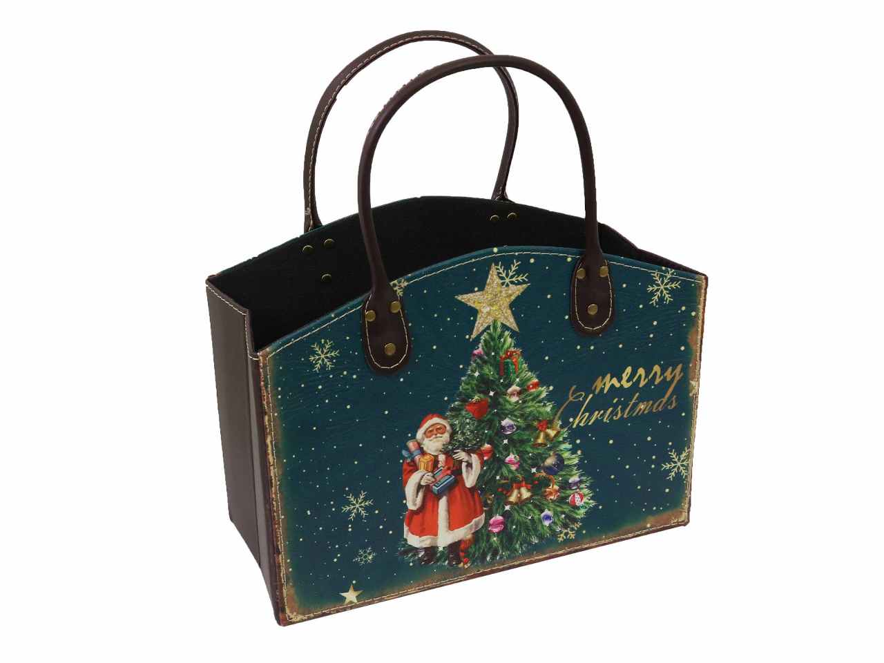 Portariviste ecopelle blu albero cm33,5x15,5x25,5