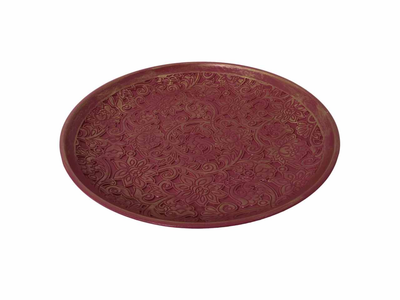 Sottopiatto legno bordeaux tondo  d.40cm h3,8
