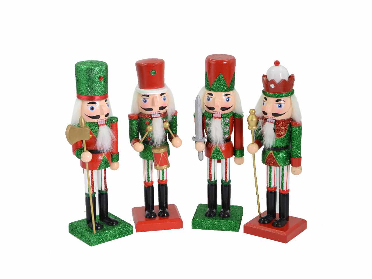 Soldatino legno rosso verde glitter assortiti cm25