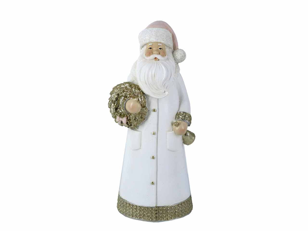 Babbo natale resina bianco cm11x8,5x25