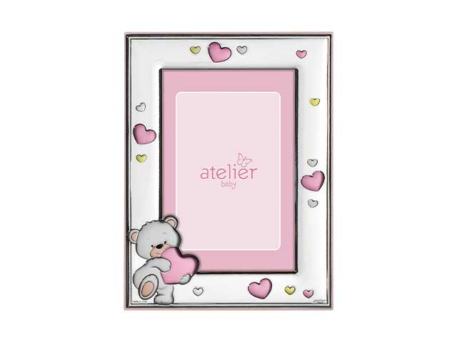 p.foto orsetto cuore 9x13 rosa ae0509/9r