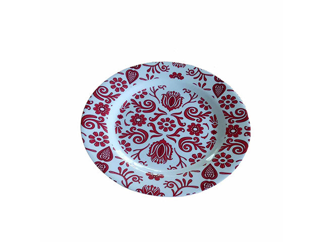 Piatto piano melam.23cmrosso me-1645-0850