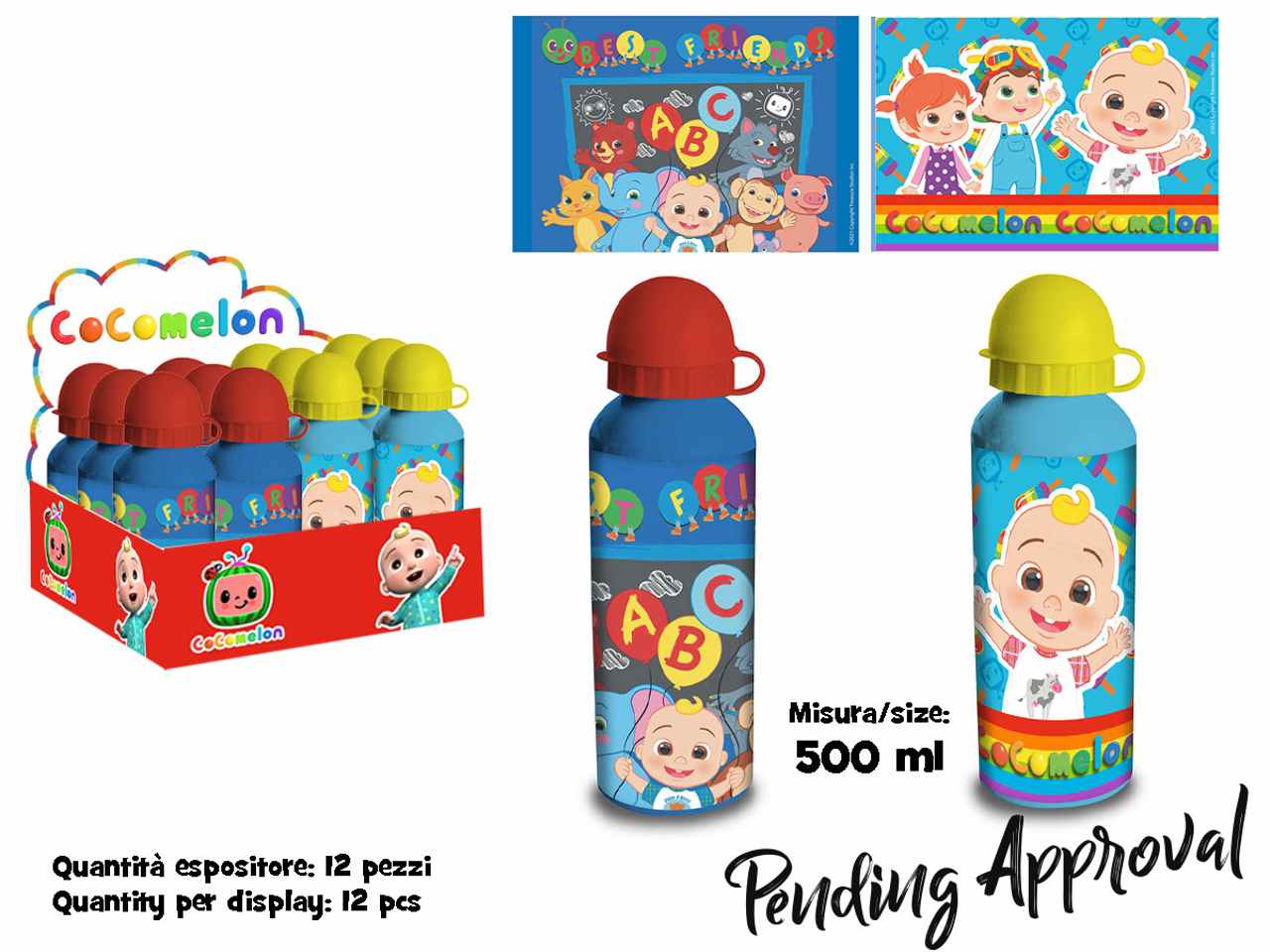 Cocomelon borraccia 500ml alluminio o02318 mc
