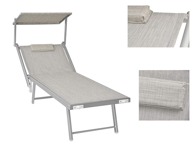 Lettino prendi sole grigio