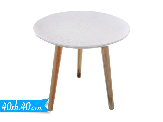 Tavolino tondo bianco 40x40cm 69314