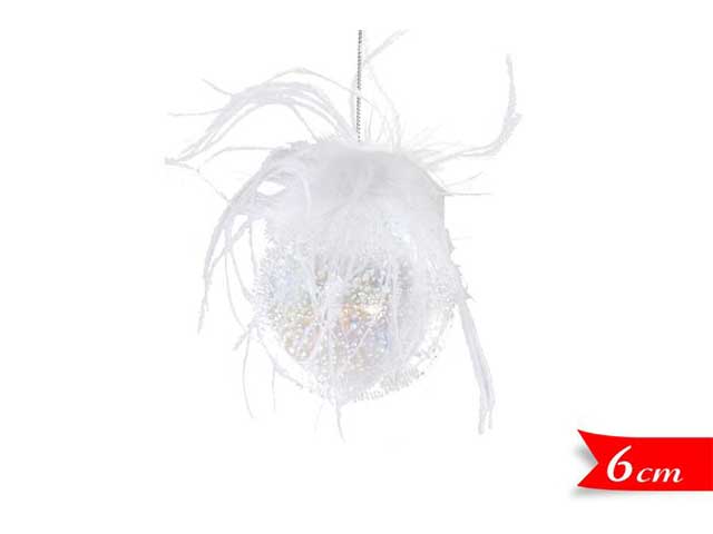sfera bianca vetro 6cm    590399
