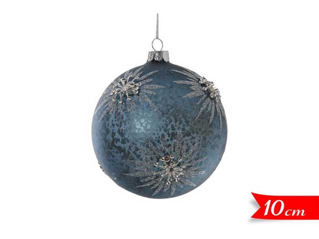 sfera blu vetro 10cm 590405