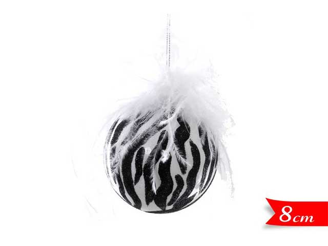 sfera bianca e nera vetro 8cm   590440