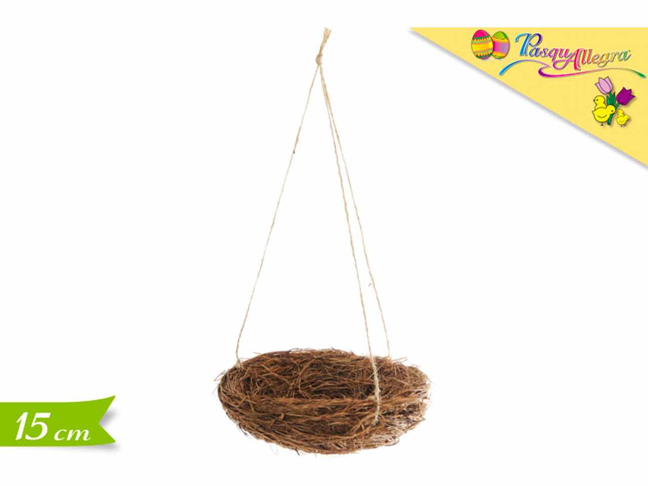 PENDAGLIO CESTINO A FORMA DI NIDO 15CM