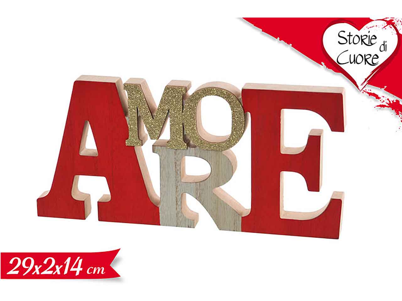 Decorazione scritta amore 29x2x14cm