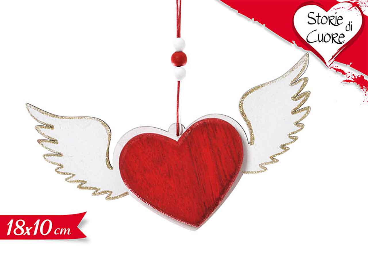 Pendaglio cuore c/ali 670126