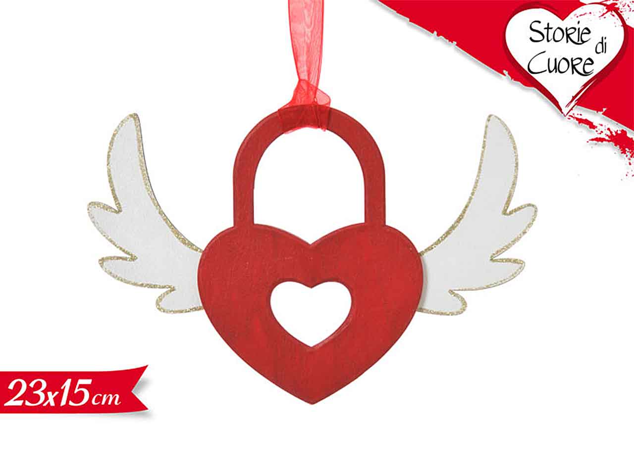 Pendaglio cuore c/ali 670127