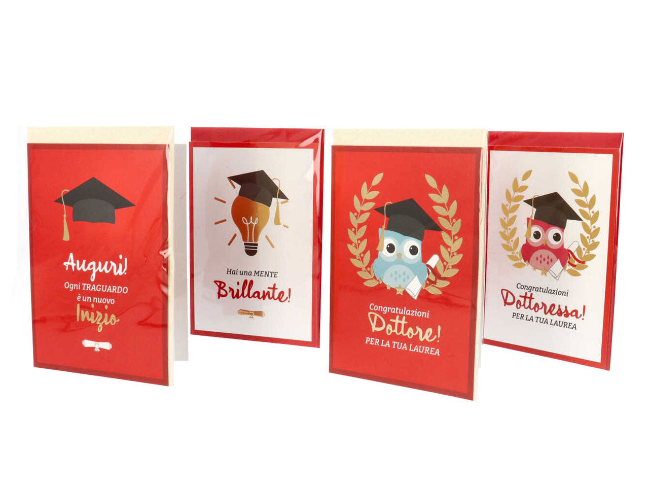 Biglietti per laurea linea cartomania greetings con foil oro e busta misura 11,8x16,8cm