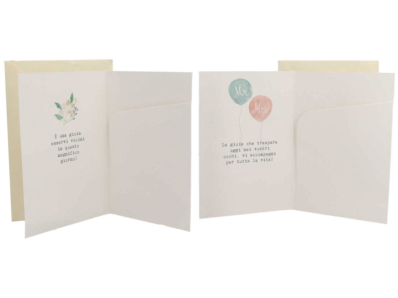 Biglietti per matrimonio linea cartomania greetings carta groffata e foil con tasca portasoldi e busta misura 11,8x16,8cm