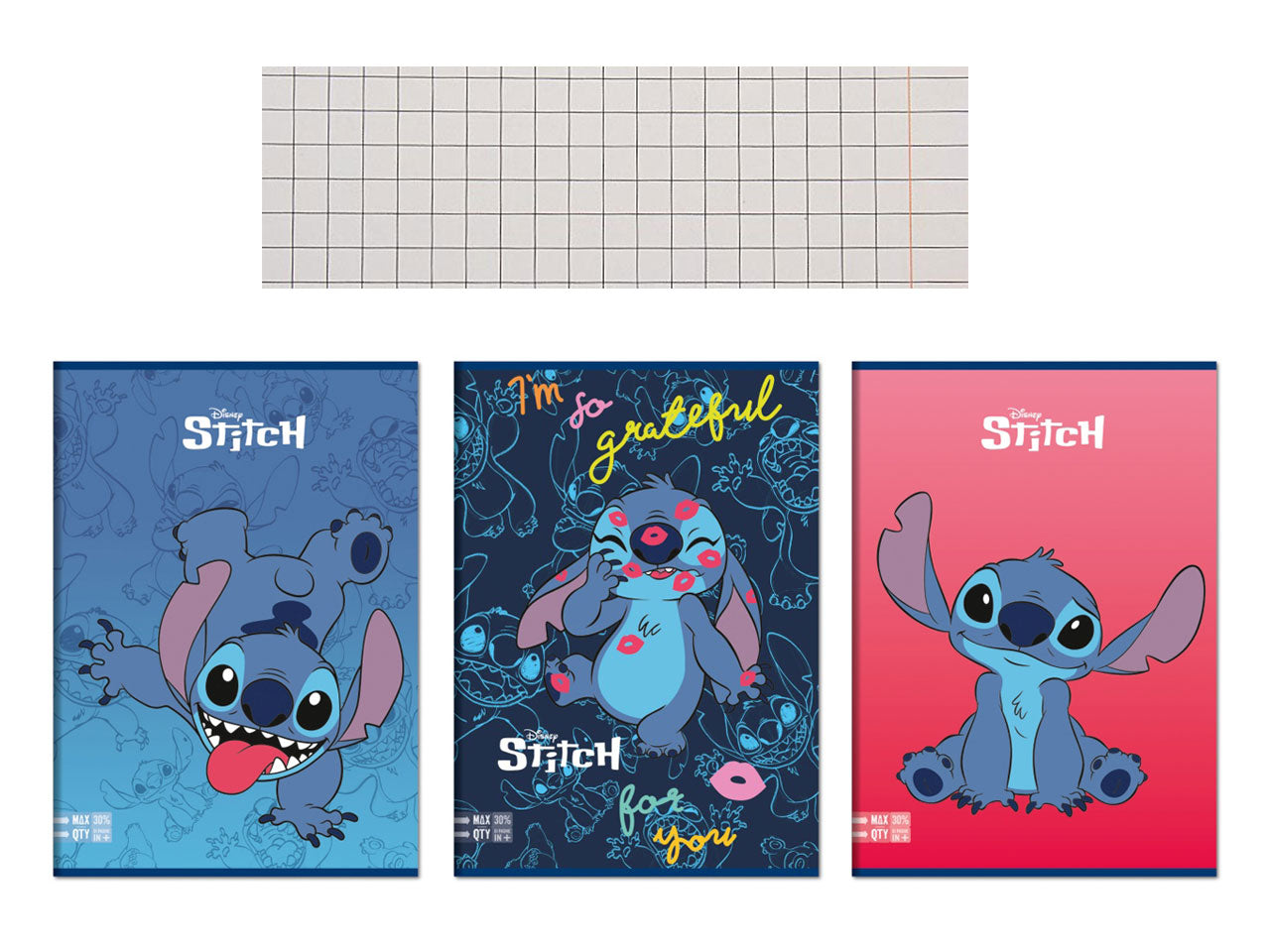 Quaderno a4 maxi rigatura q 100gr 96 pagine piu' copertina di lilo & stitch - assortiti