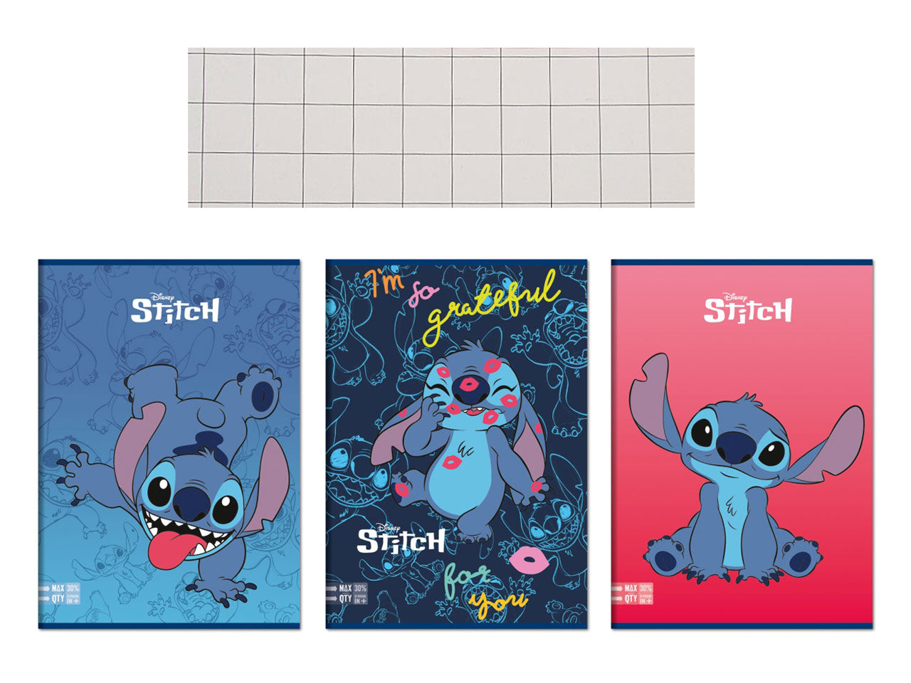Quaderno a4 maxi rigatura 10m 100gr 96 pagine piu' copertina di lilo & stitch - assortiti