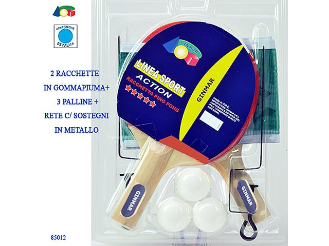 Set ping pong racchette+palline+rete 85012