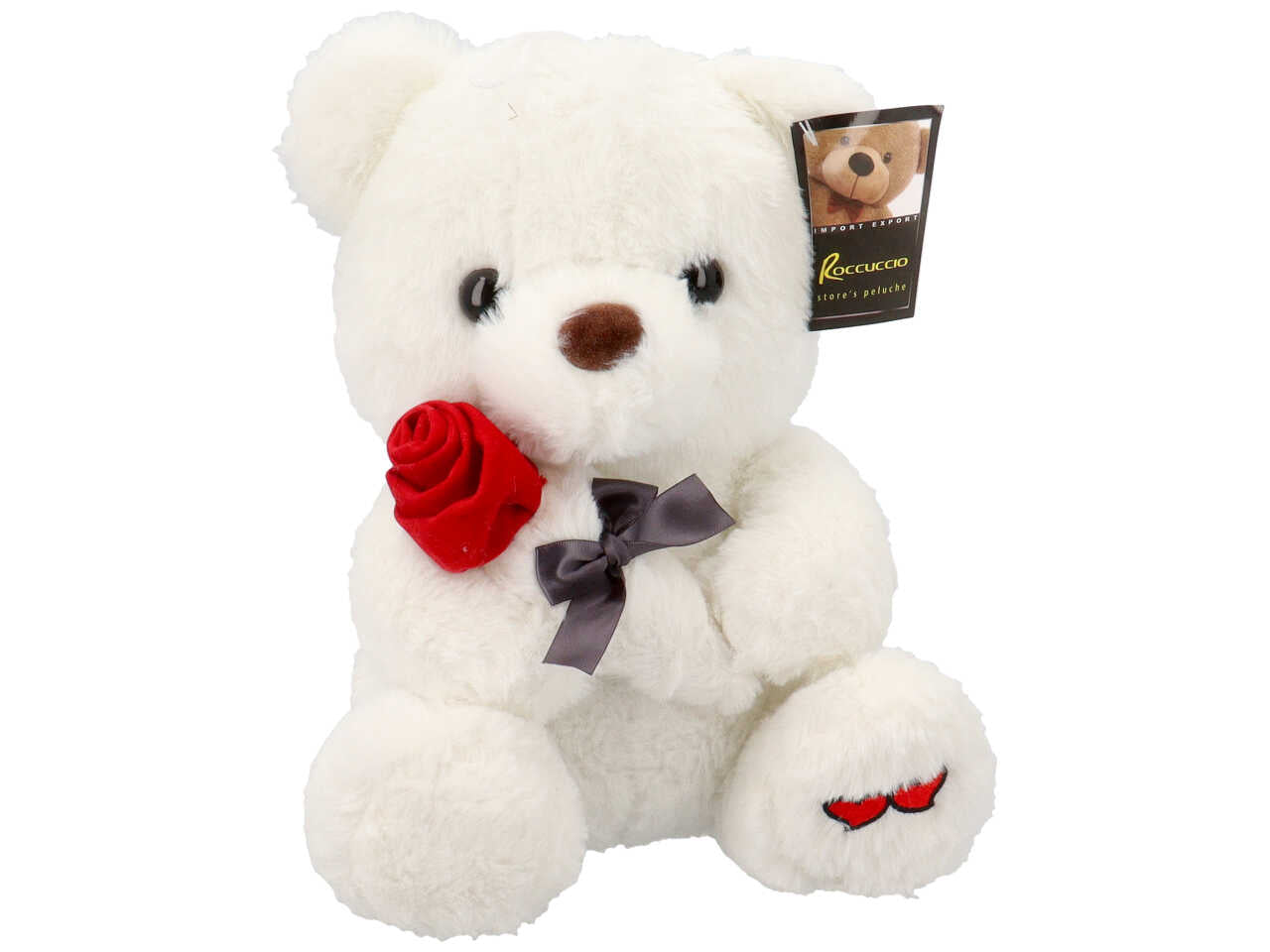 Peluche orso con rosa 18cm