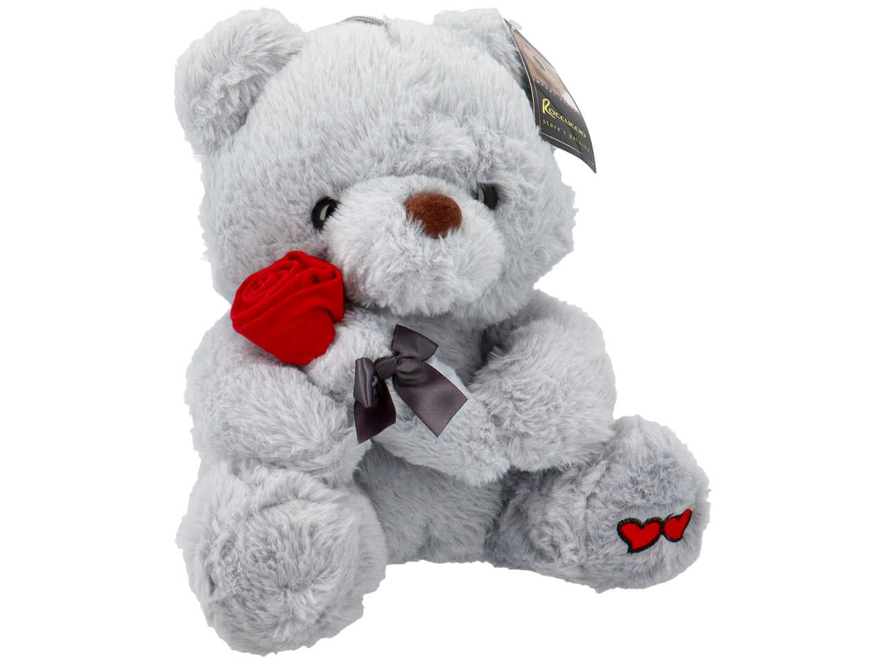 Peluche orso con rosa 18cm