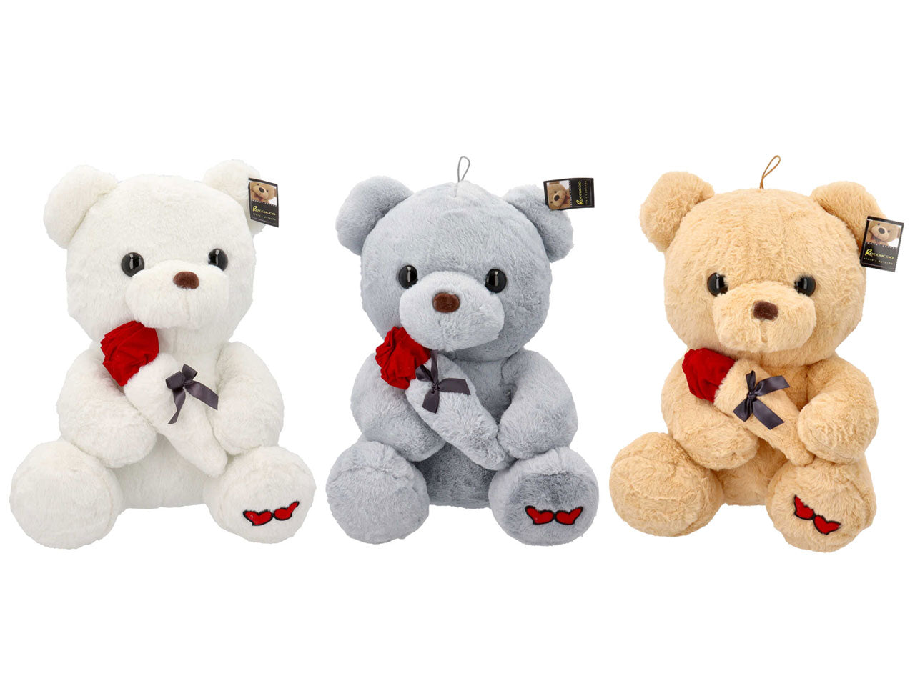 Peluche orso con rosa 45cm