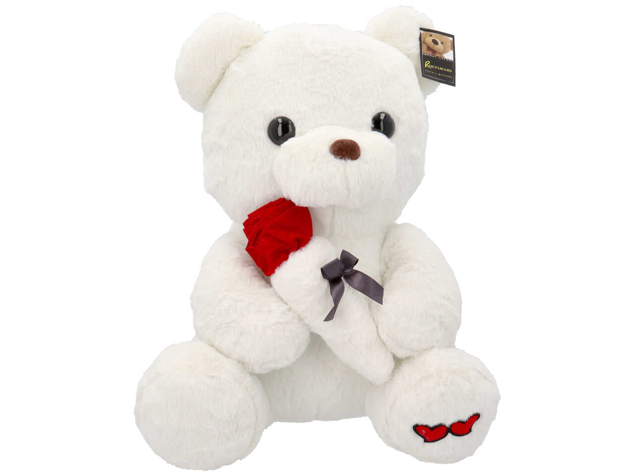Peluche orso con rosa 60cm