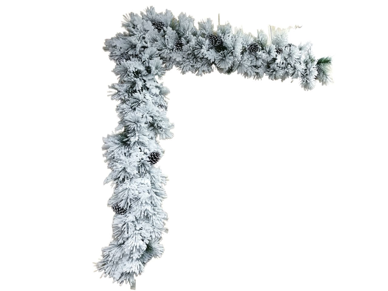 Ghirlanda natalizia linea chamonix innevata con pigne e 110 rami - misura d.40xl.270cm