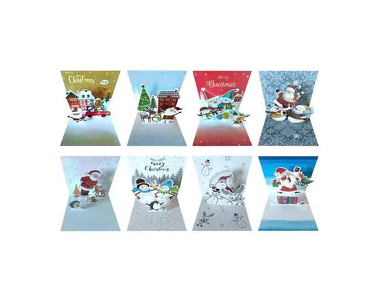 Biglietto natalizio pop up con busta misura 13x13cm modelli assortiti