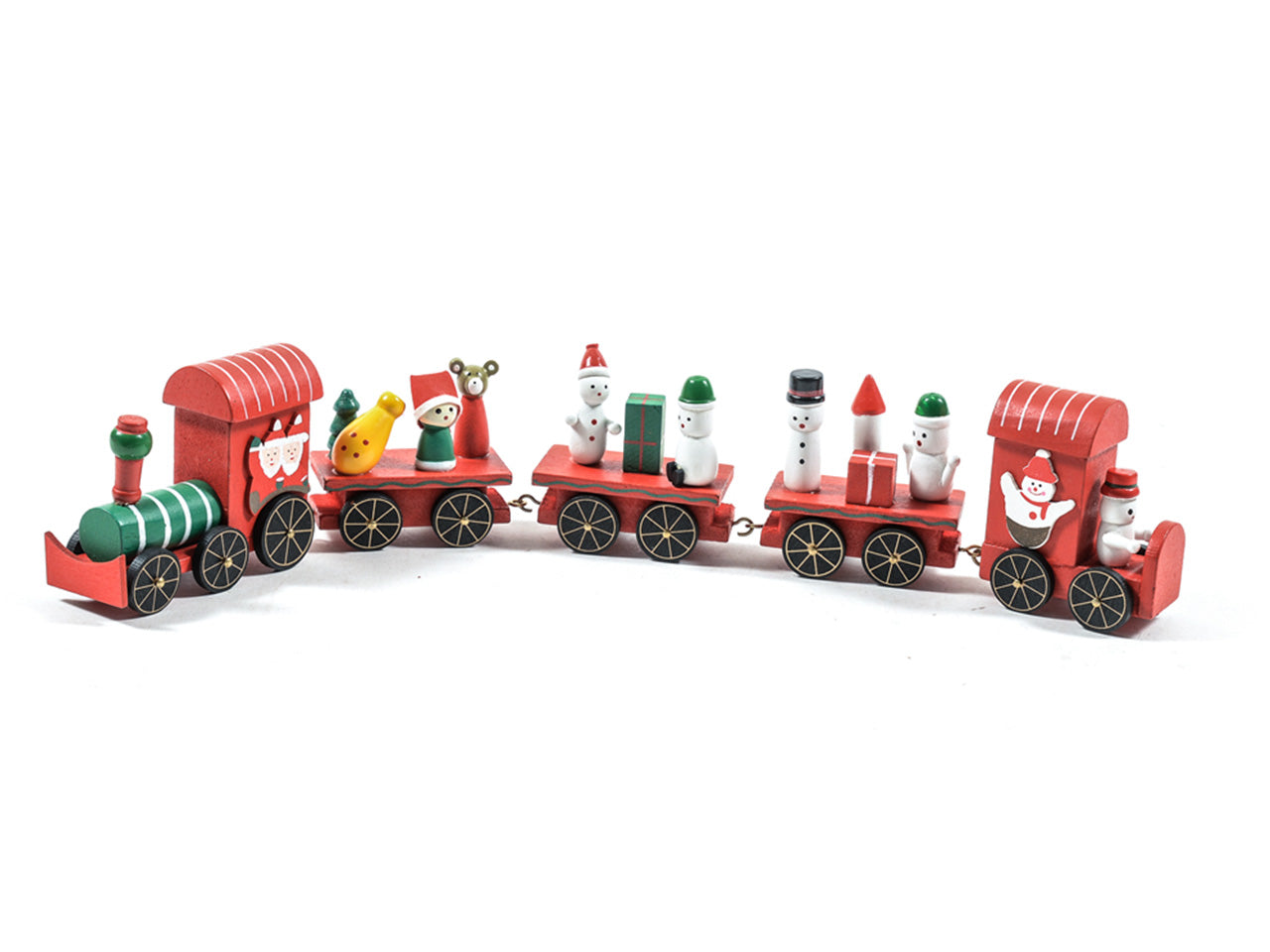 Trenino in legno con 5 vagoni misura 40x7x3cm scatola regalo