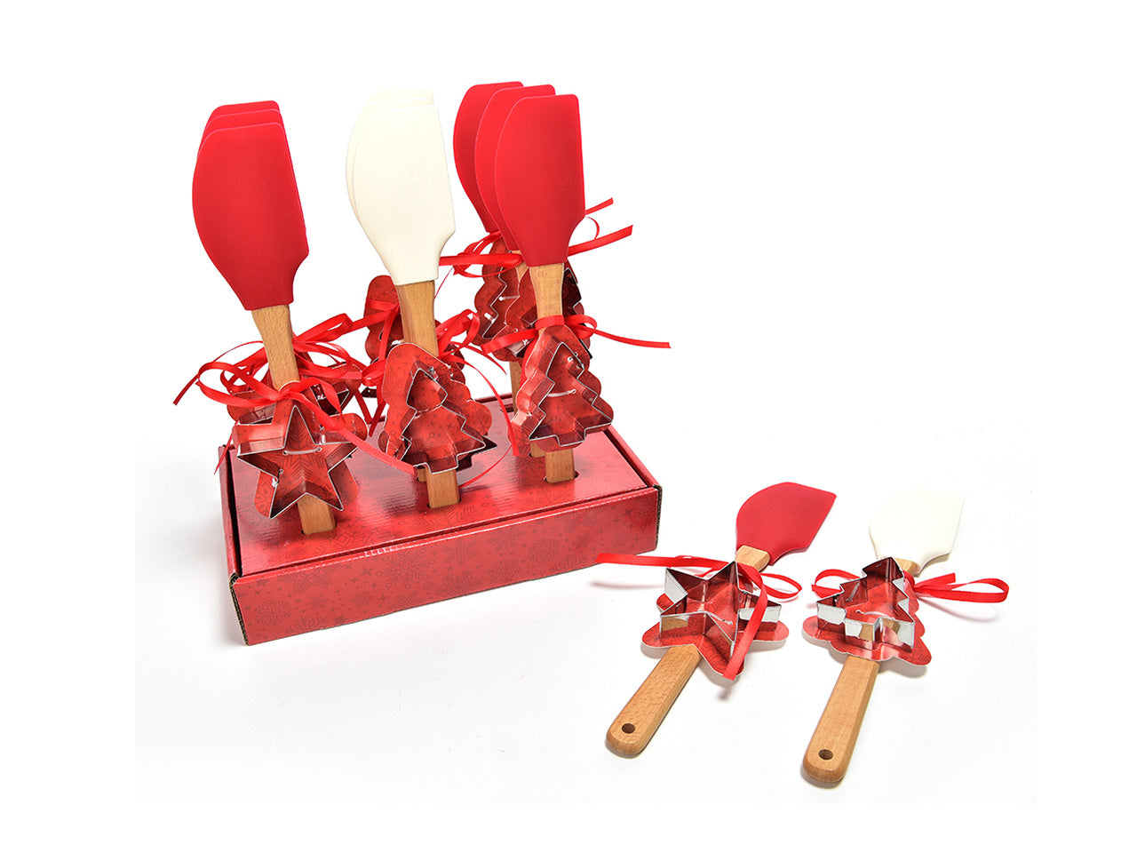 Spatola e formina per biscotti in set misura 8,5x3xh.30,5cm design assortiti