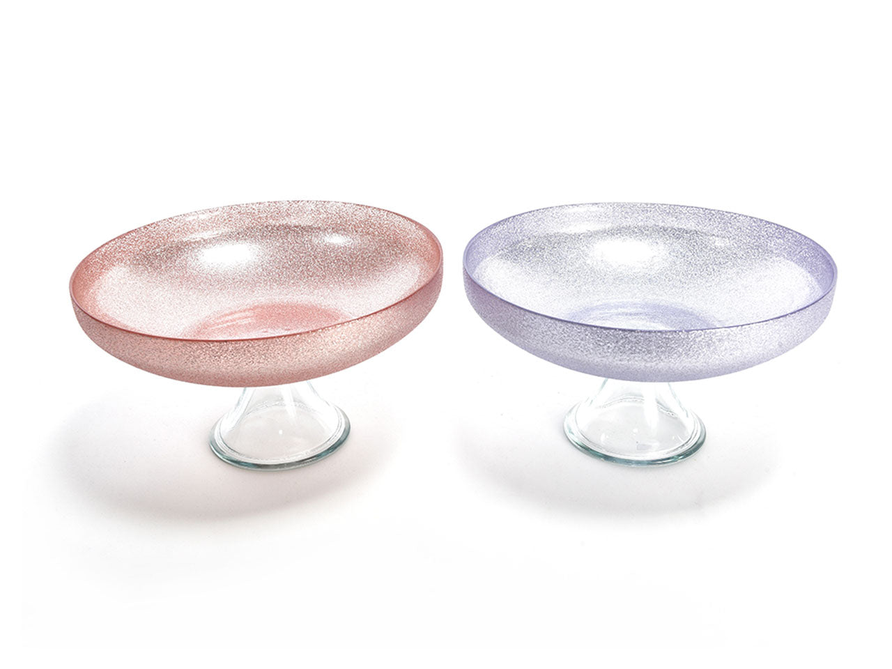 Alzata in vetro romantic misura d.24xh13,5cm colori assortiti