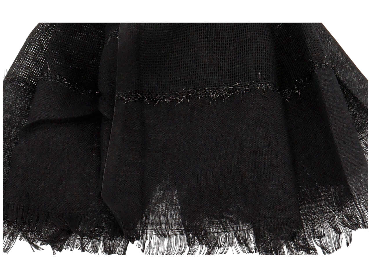 sciarpa nera c/righe lurex 80x190 sc3401/n