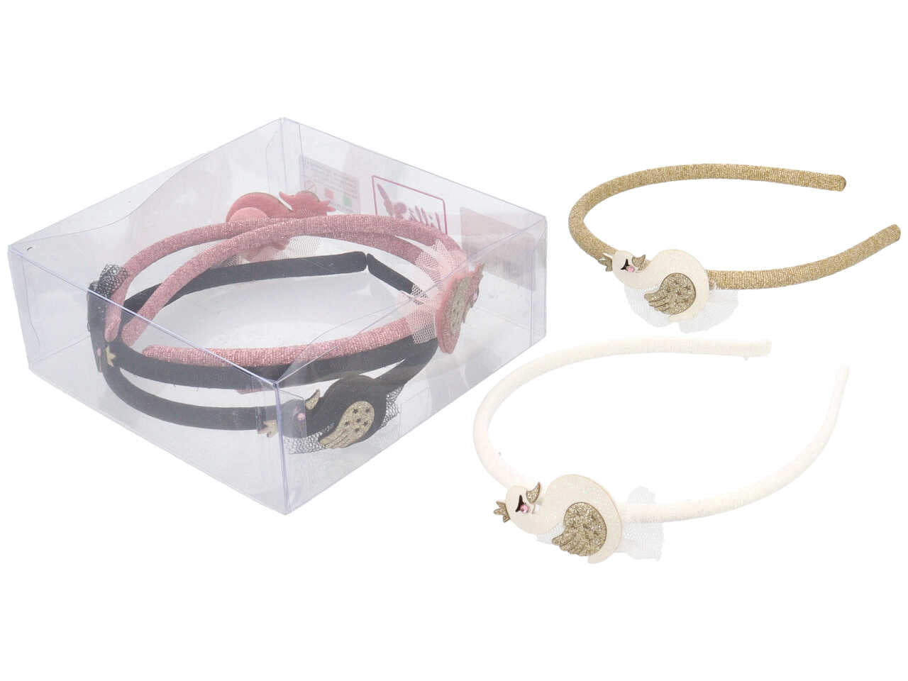 cerchietto c/cigno glitter cb1018