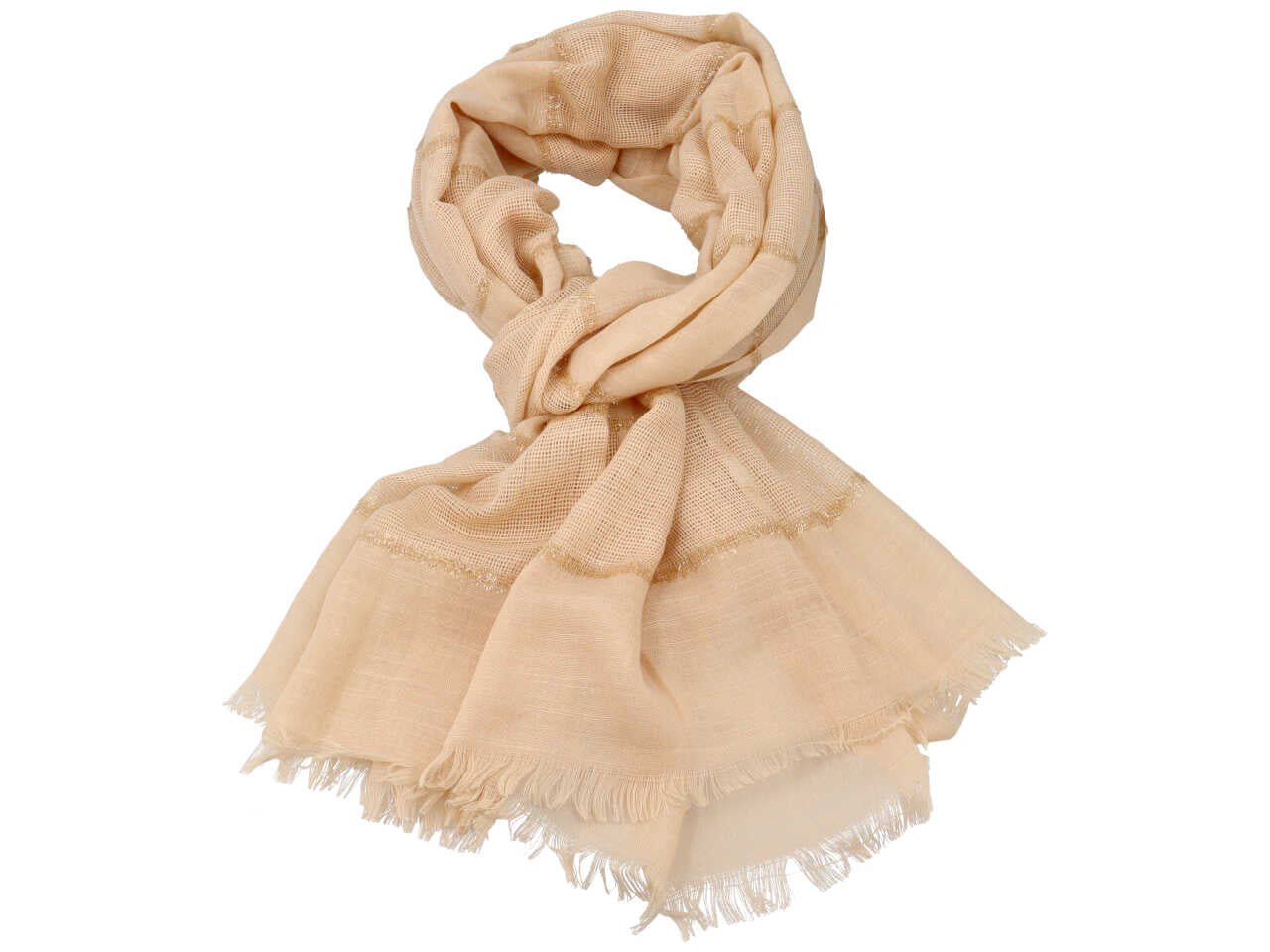 sciarpa beige c/righe lurex 80x190cmsc3401/bg