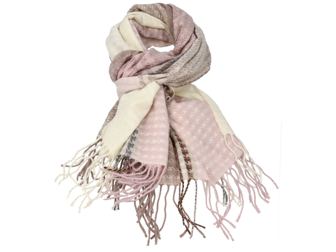 sciarpa a fantasia 70x185cm rosa beige 80% VISCOSA 20% LANA