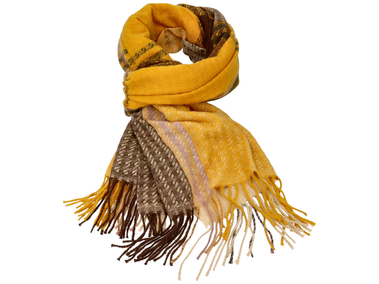 sciarpa a fantasia 70x185cm giallo marrone 80% VISCOSA 20% LANA
