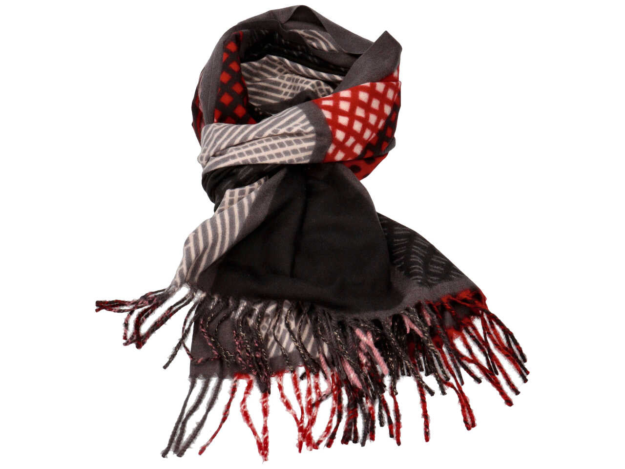 sciarpa a fantasia 70x185cm NERA 80% VISCOSA 20% LANA
