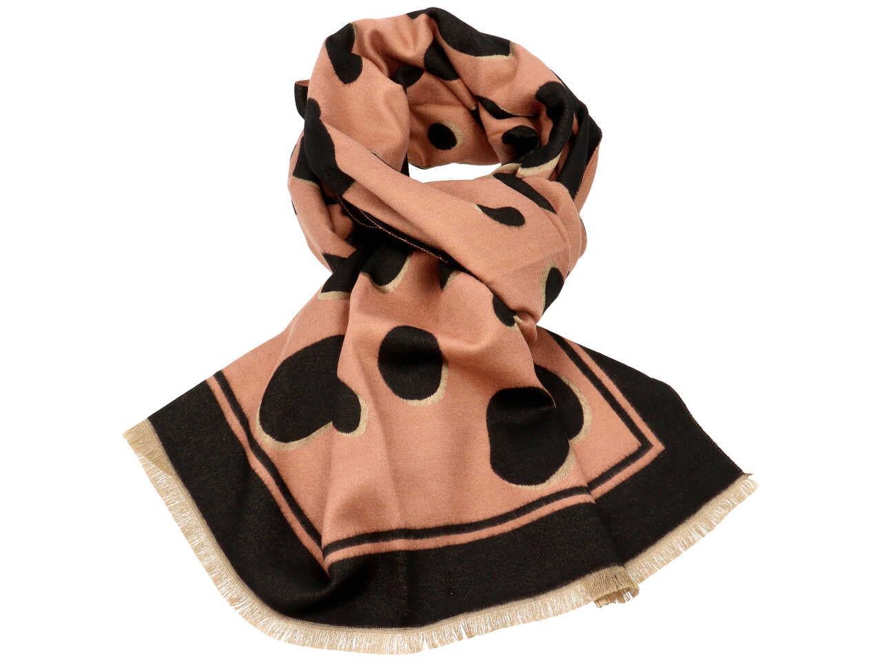 SCIARPA CON MACCHIE 70X190CM BEIGE MARRONE 70% VISCOSA 30% LANA