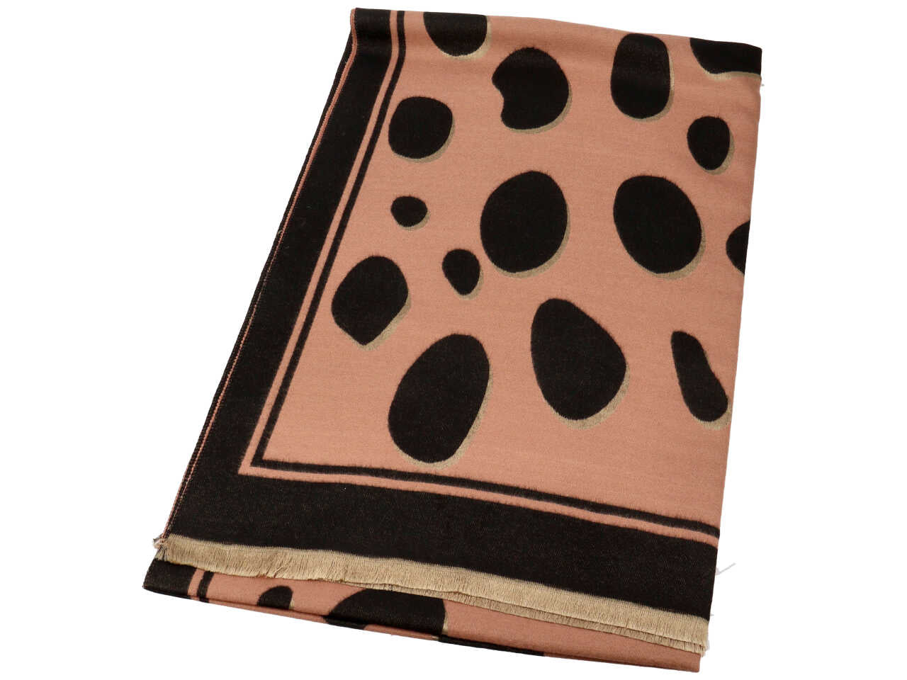 SCIARPA CON MACCHIE 70X190CM BEIGE MARRONE 70% VISCOSA 30% LANA