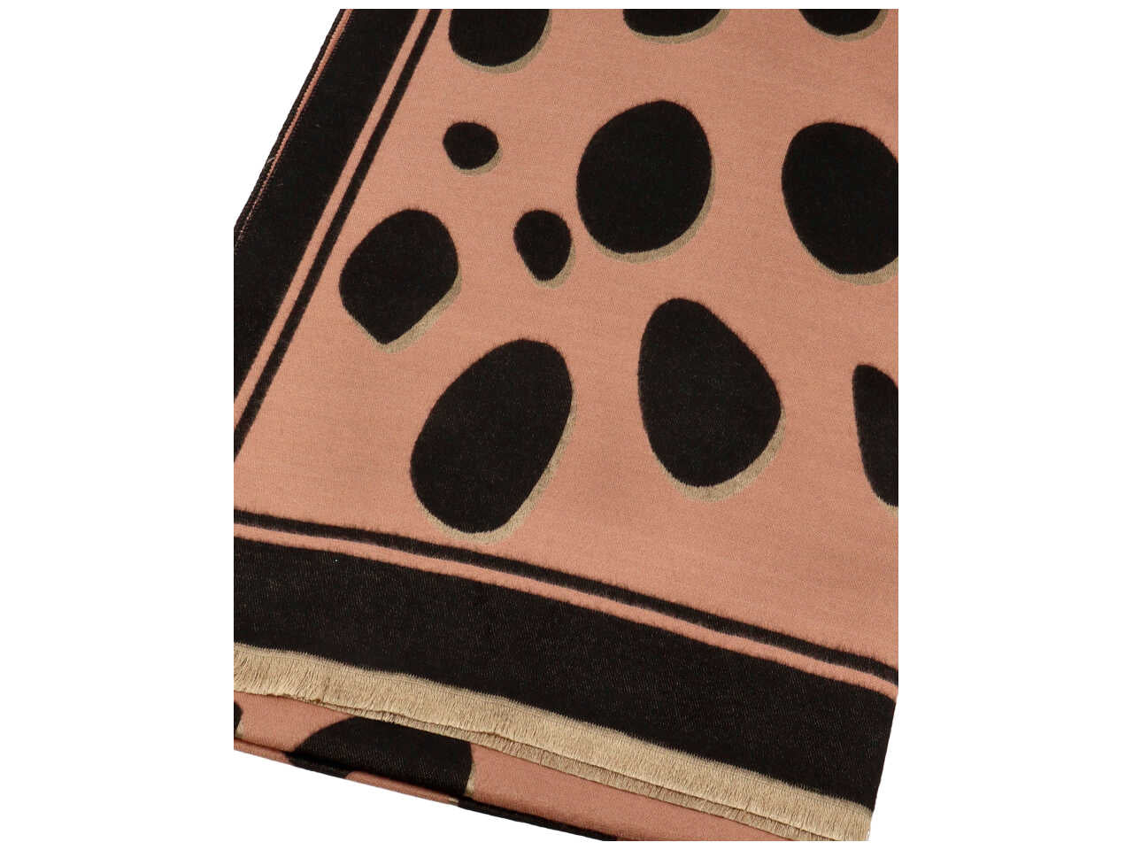 SCIARPA CON MACCHIE 70X190CM BEIGE MARRONE 70% VISCOSA 30% LANA