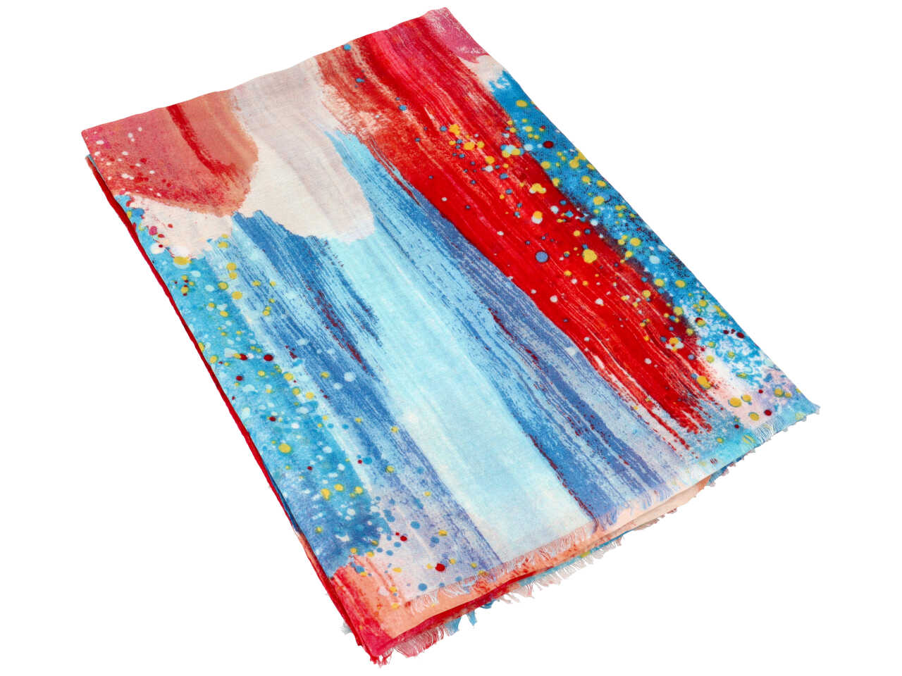 Stola multicolor rosso 90x190cm 100% viscosa
