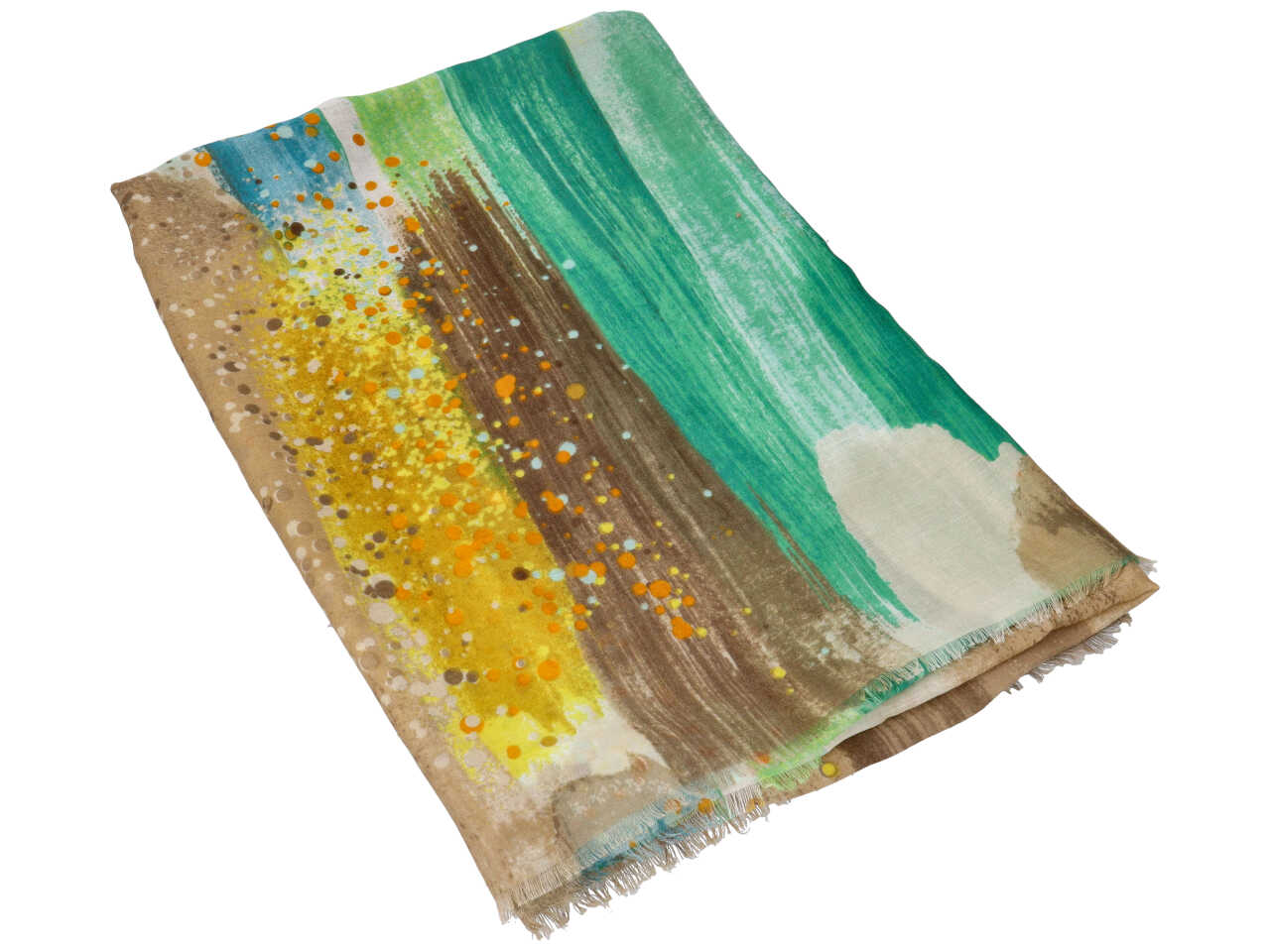 Stola multicolor beige 90x190cm 100% viscosa