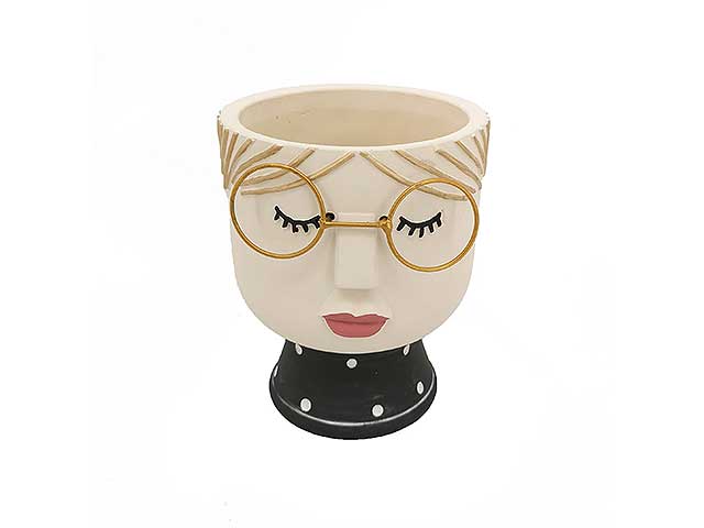 Vaso testa c/occhiali d15xh18cm 47127