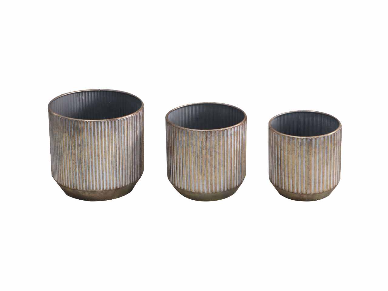 Cache pot 3 pezzi rigati oro ar0233.52pg