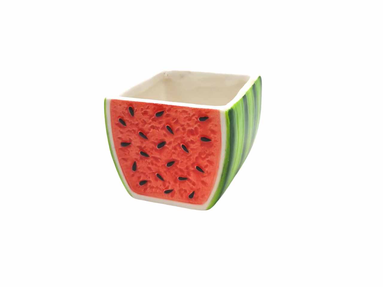 Vaso a forma di angurietta in ceramica d7,3xh.6cm