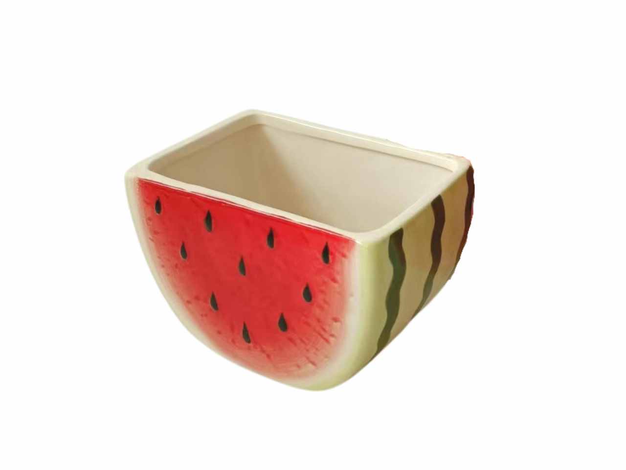 Vaso a forma di anguria in ceramica piccolo 14x9xh.9cm